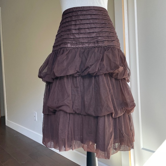 Tiered Tulle Knee Length Dressy Skirt - Picture 1 of 7